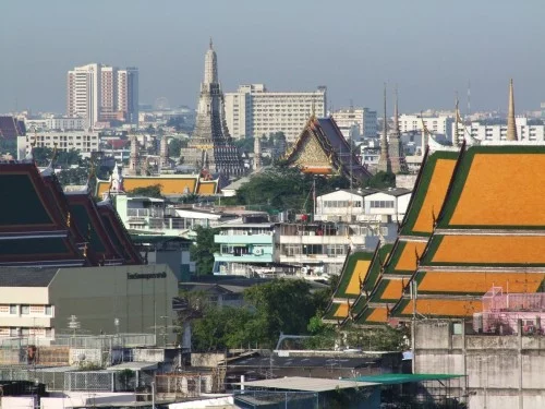 View from Wat Saket to Wat Arun Bangkok