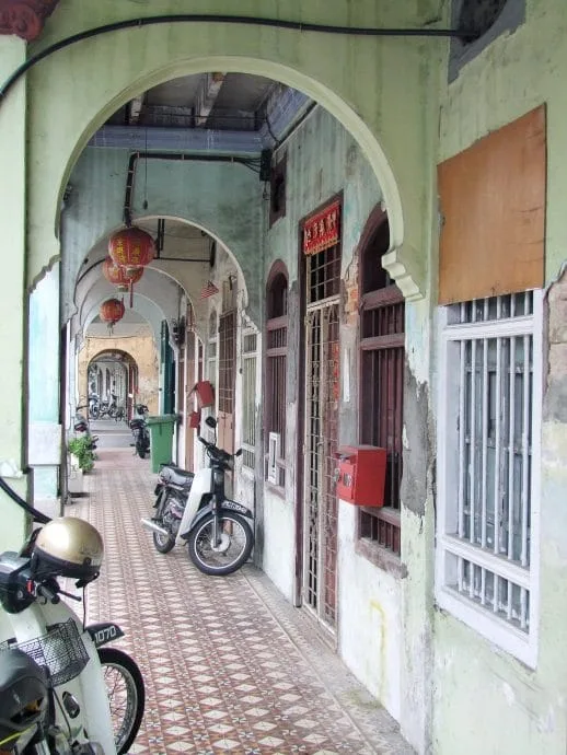 typical covered alley penang georgetown