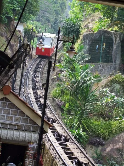 arrival of the penang hill funicular malaysia