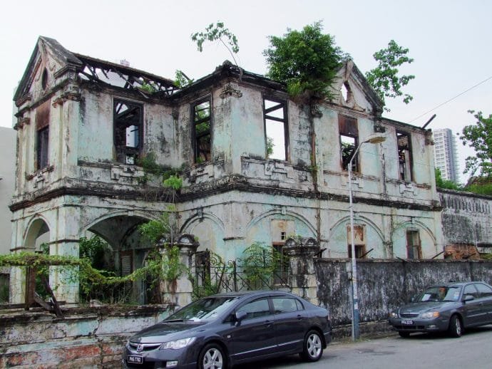 manoir abandonne lorong swatow penang malaisie