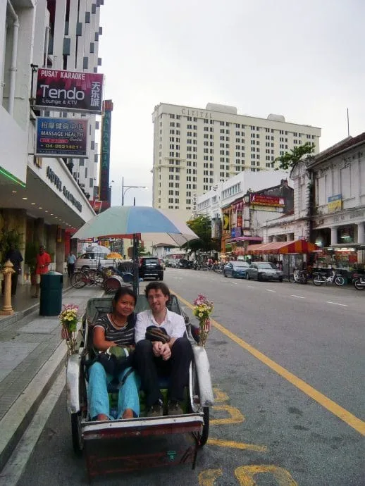 on our trishaw in penang