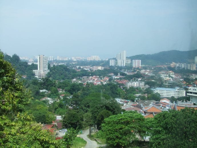 vue depuis funiculaire penang hill malaisie