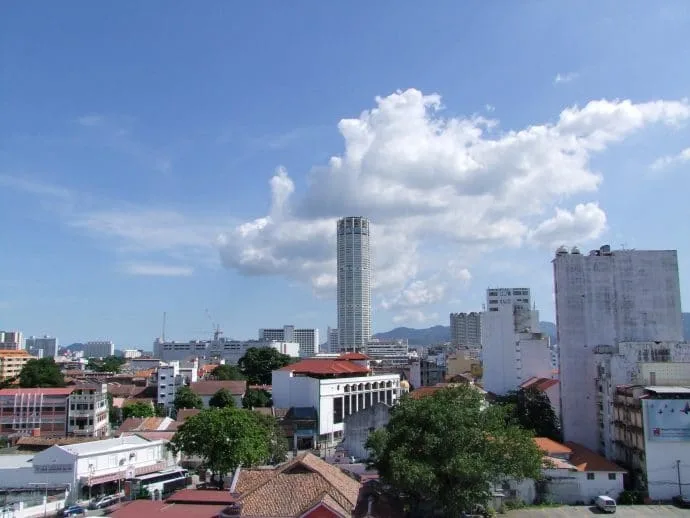 view of rooftops penang malaysia