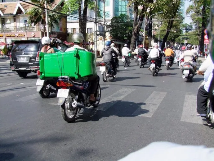 traffic in a street in Saigon