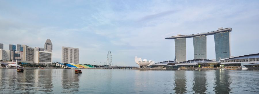 Vue de Marina Bay Sands sur la baie de Singapour