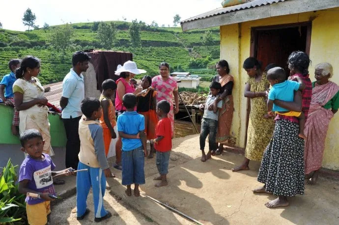 tea picking village nuwara eliya - sri lanka