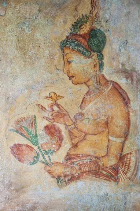 lion rock painting - sigiriya - sri lanka