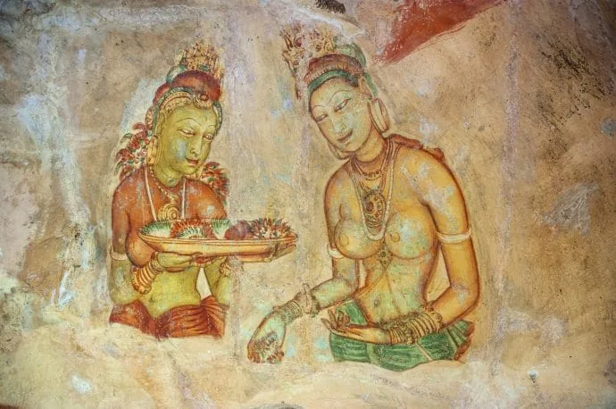 lion rock painting - sigiriya - sri lanka