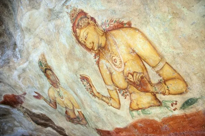 lion rock painting - sigiriya - sri lanka