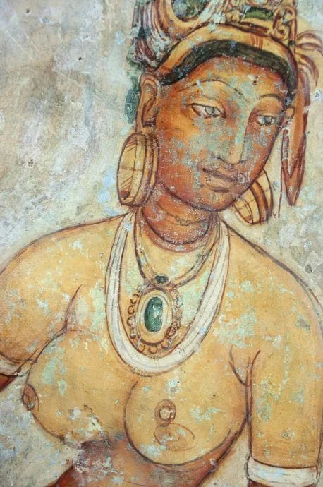 lion rock painting - sigiriya - sri lanka