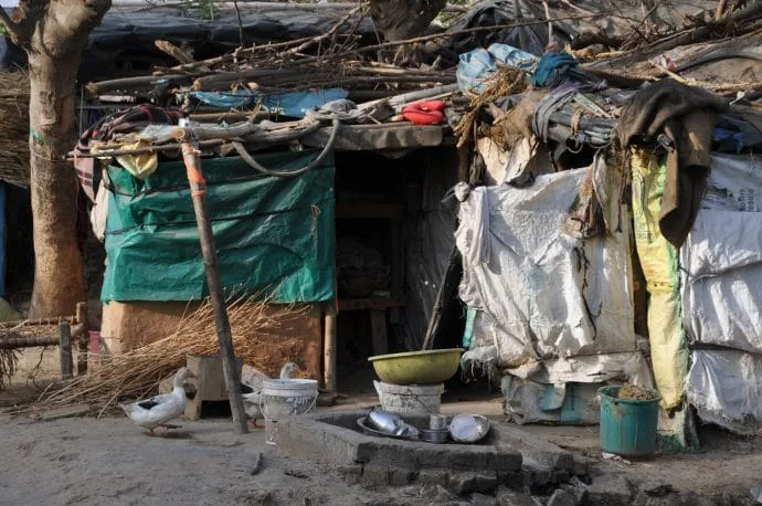shack poor region bihar bodhgaya - india