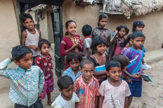 in front of bodhgaya school - india