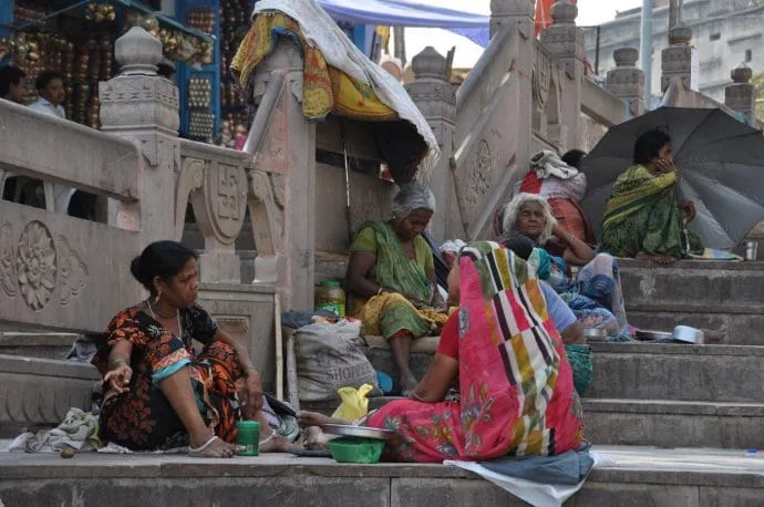 women stairs ghat varanasi - india
