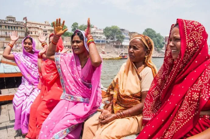 wedding guests ganges varanasi - india