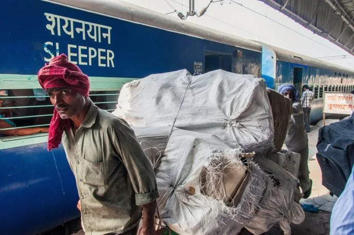 parcel carrier varanasi station - india