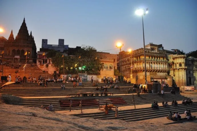 ghat night varanasi - india