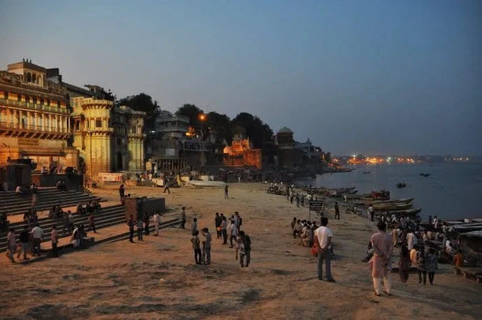 ghat night varanasi - india