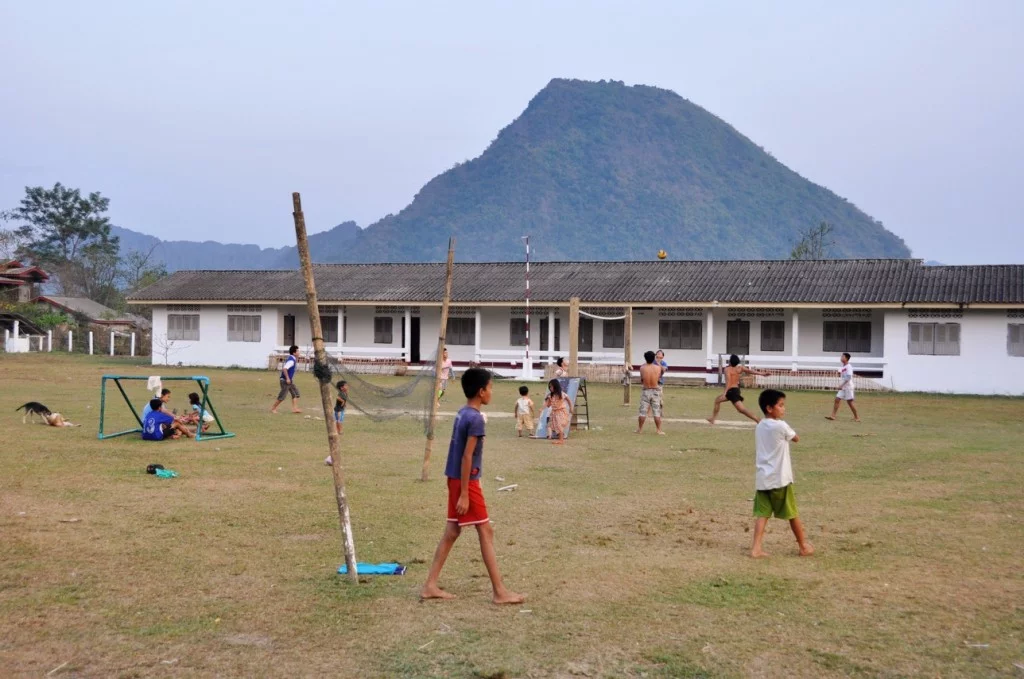 Football game Vang Vieng Laos
