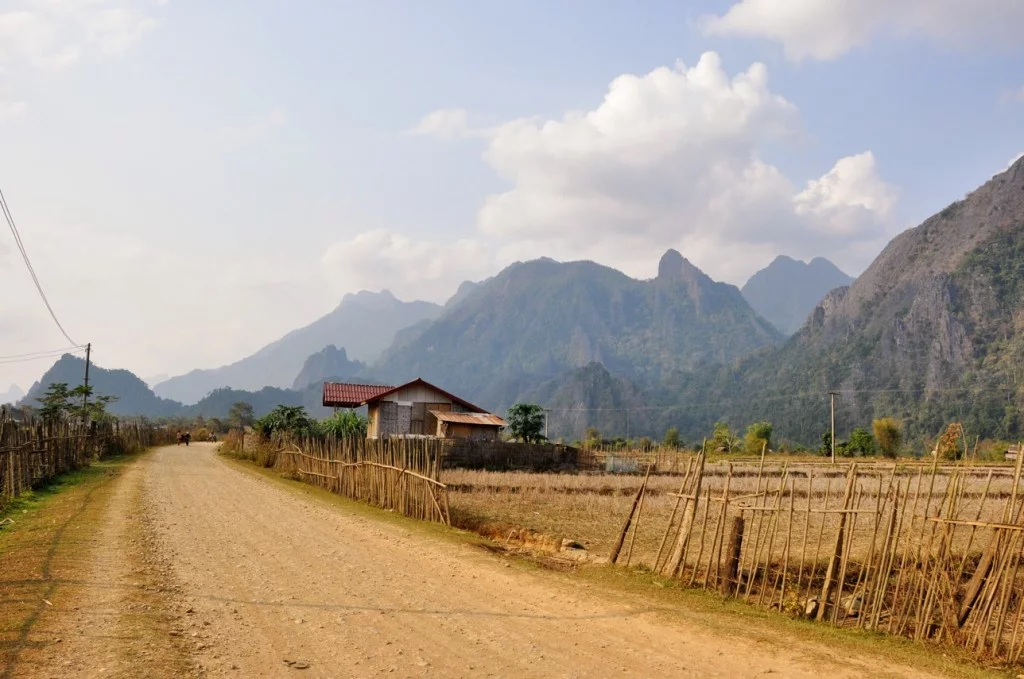 landscape around vang vieng