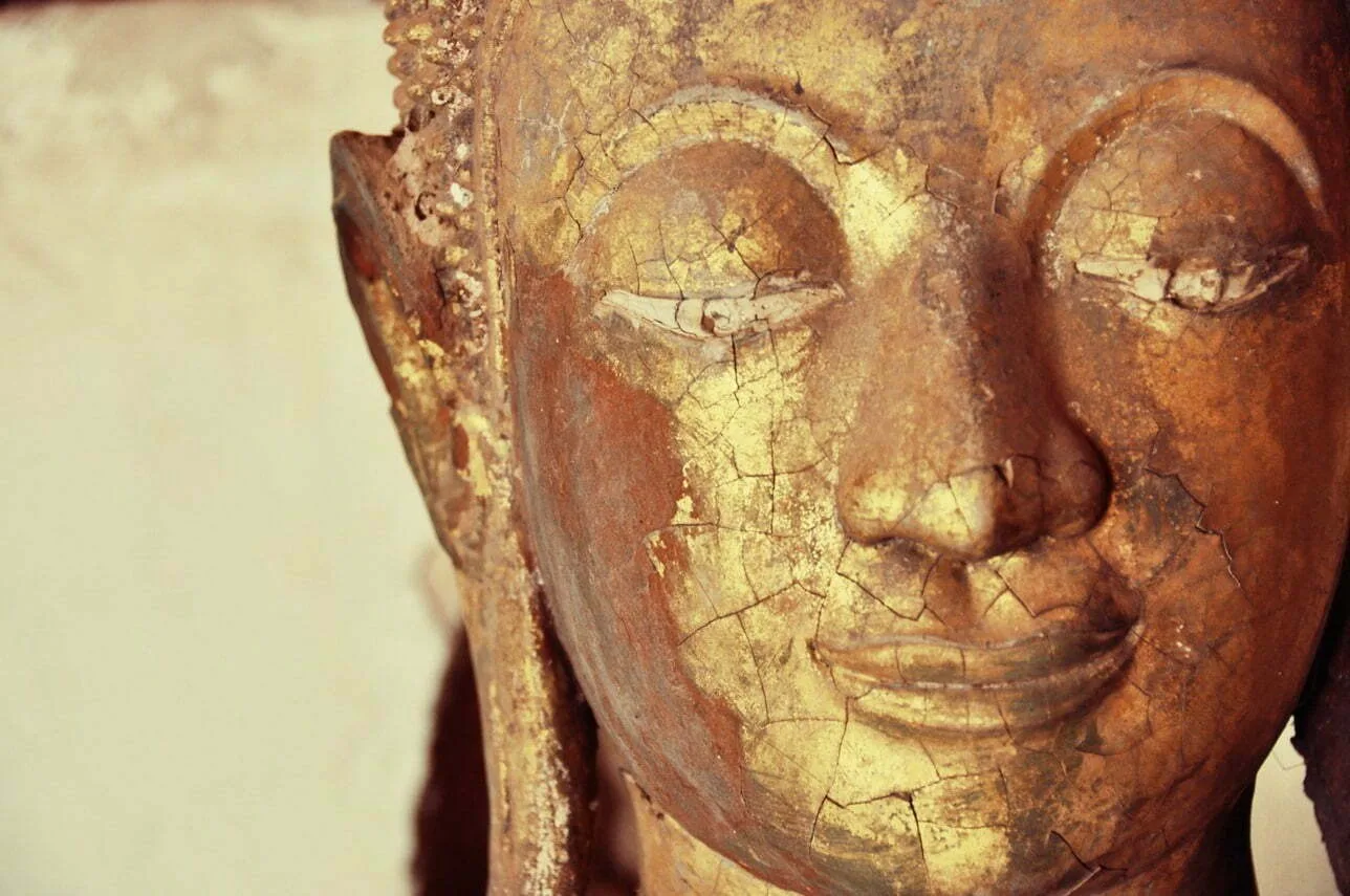 Face Buddha statue Wat Sisaket Vientiane Laos