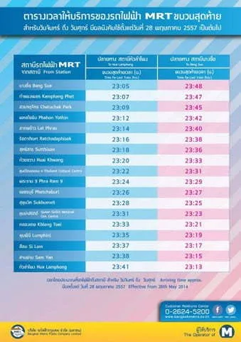 MRT timetable new curfew