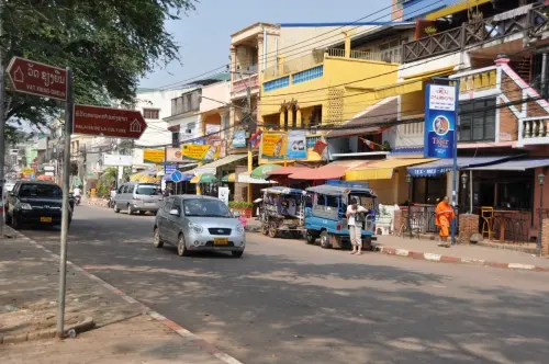 street near Anouvong park Vientiane Laos
