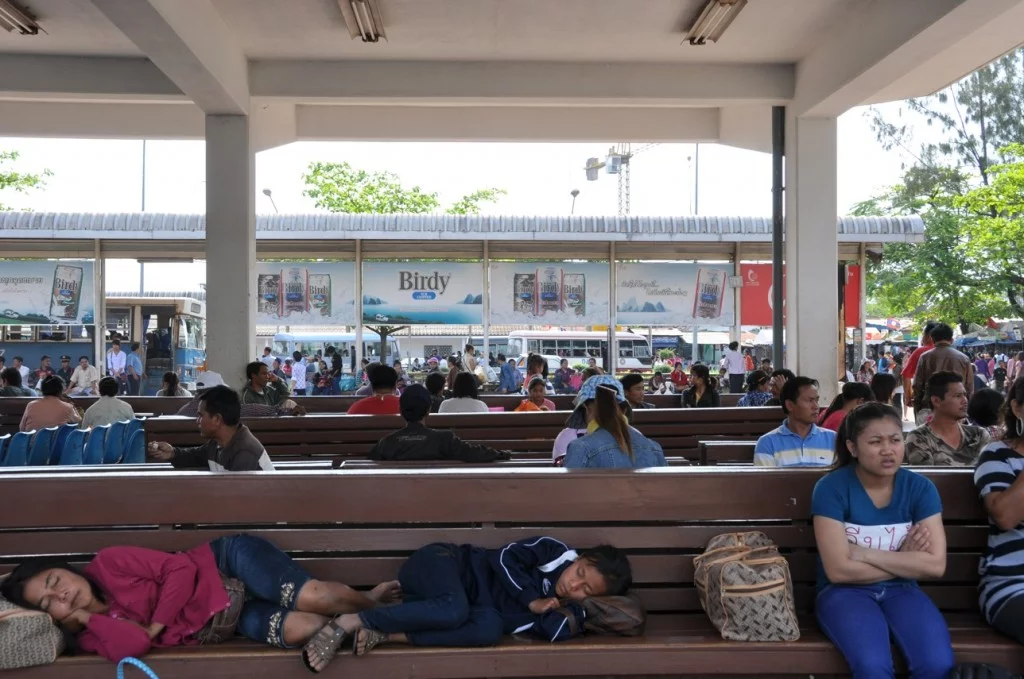 Waiting at Vientiane bus station