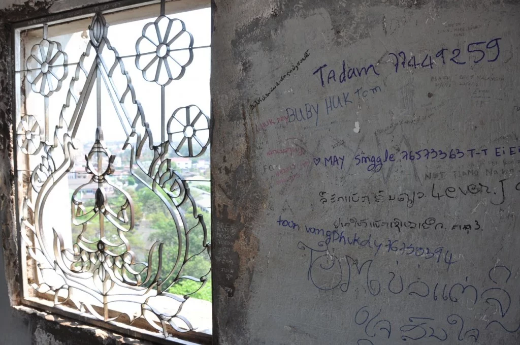 Graffiti at Patuxai Vientiane Laos