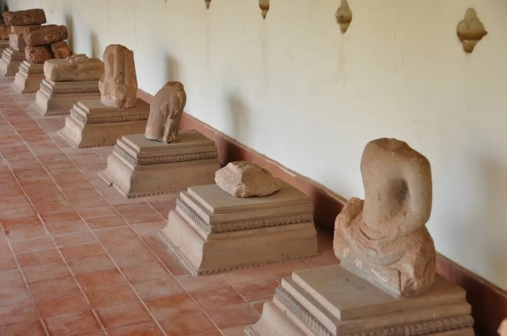 Remains of Buddha statue at Pha That Luang Vientiane Laos