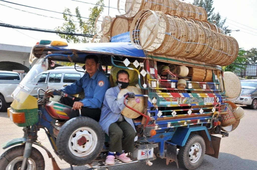 Loaded Tuk Tuk in Vientiane