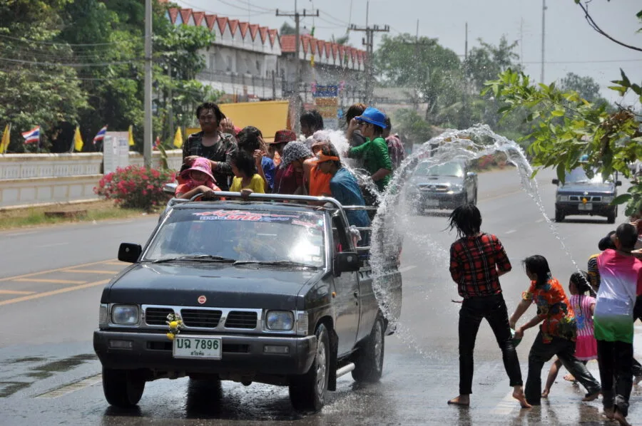 water battle roadside thailand
