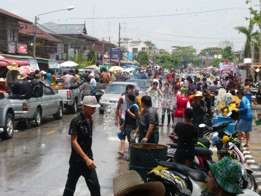 songkran sukhothai thailand