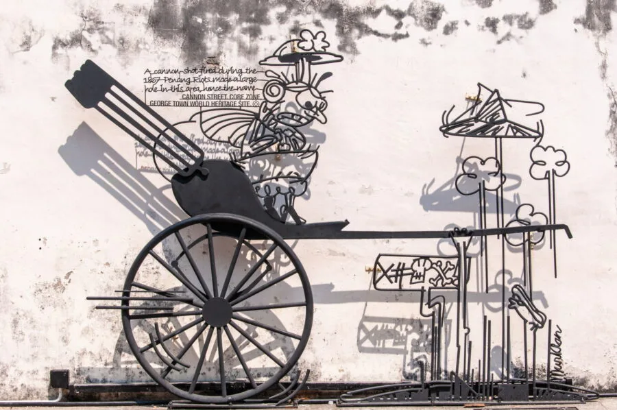 cannon hole tang mun kian sculpture marking george town penang