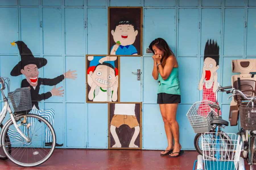 interaction with armenian street penang mural