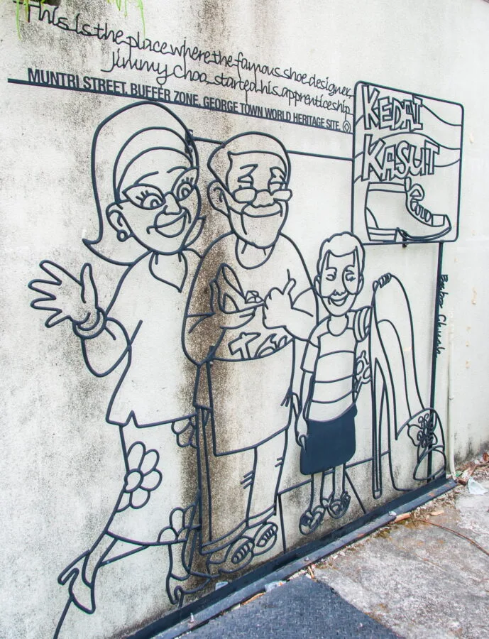 jimmy choo baba chuah sculpture marking george town penang