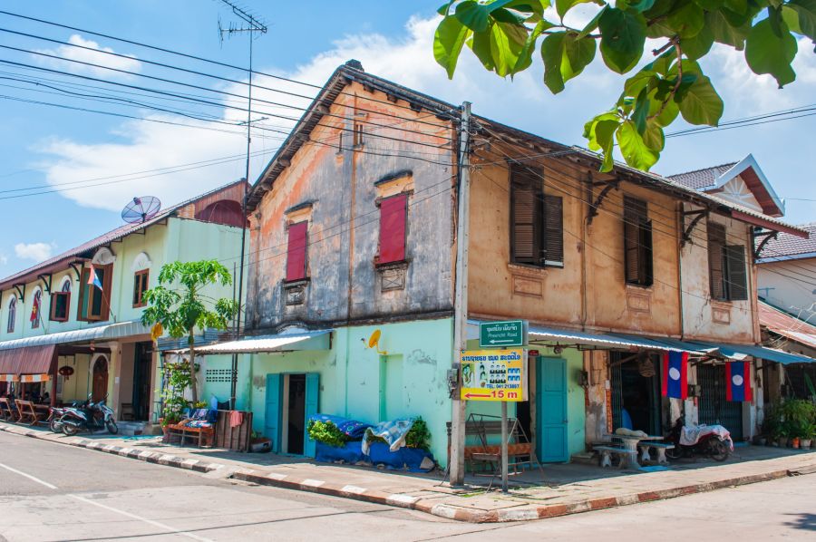 maison coloniale typique de savannakhet laos