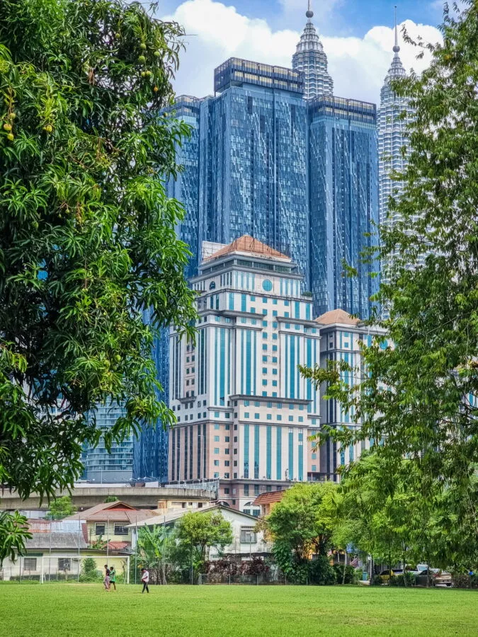 overview of kuala lumpur city center from kampung baru