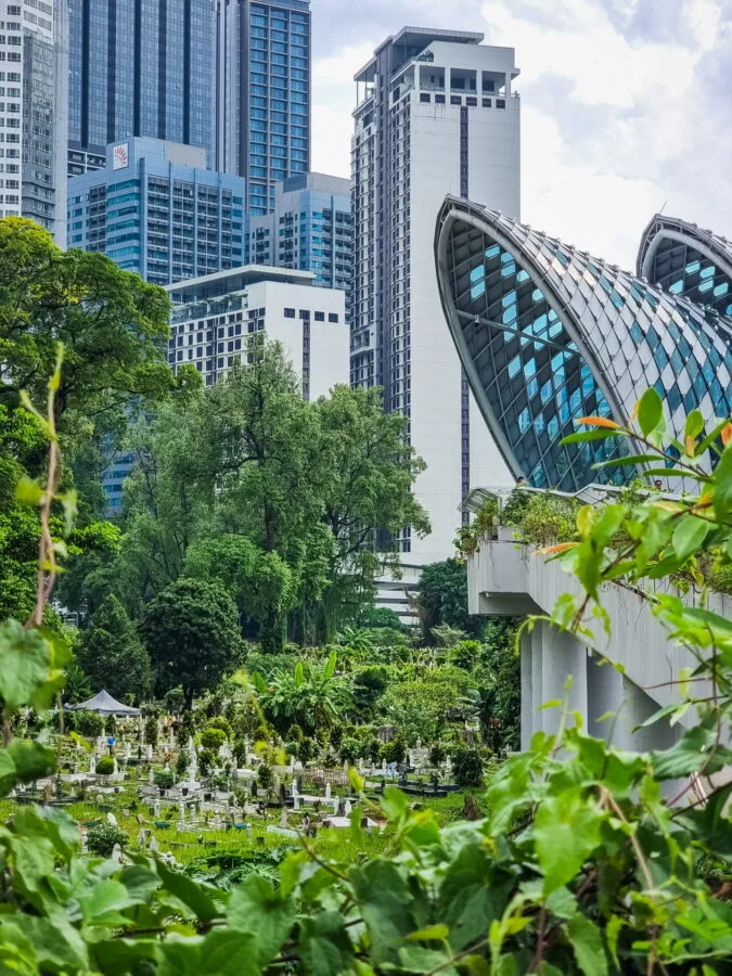 overview of saloma cemetery and bridge kuala lumpur