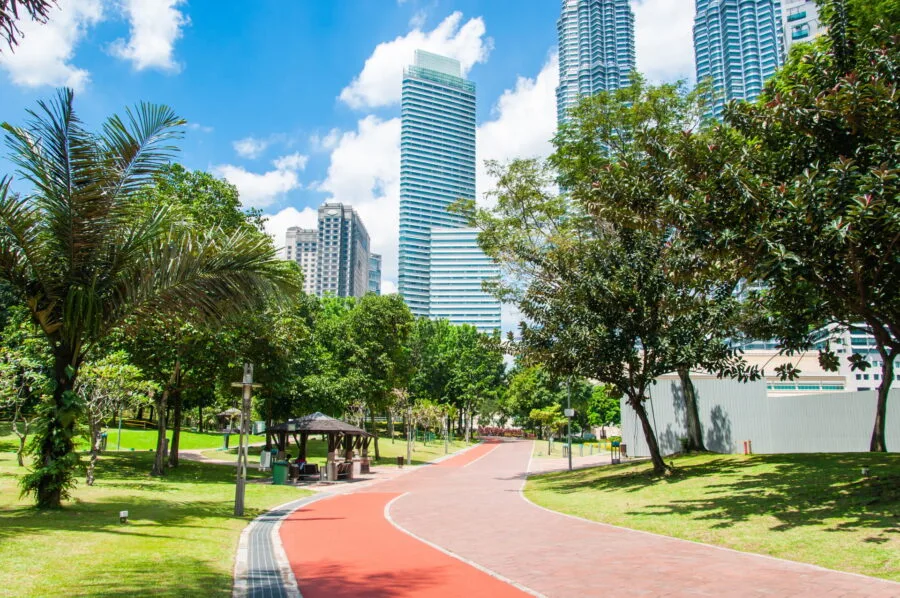 path through klcc park kuala lumpur