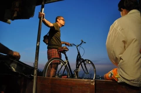 Some people even bring their bikes.