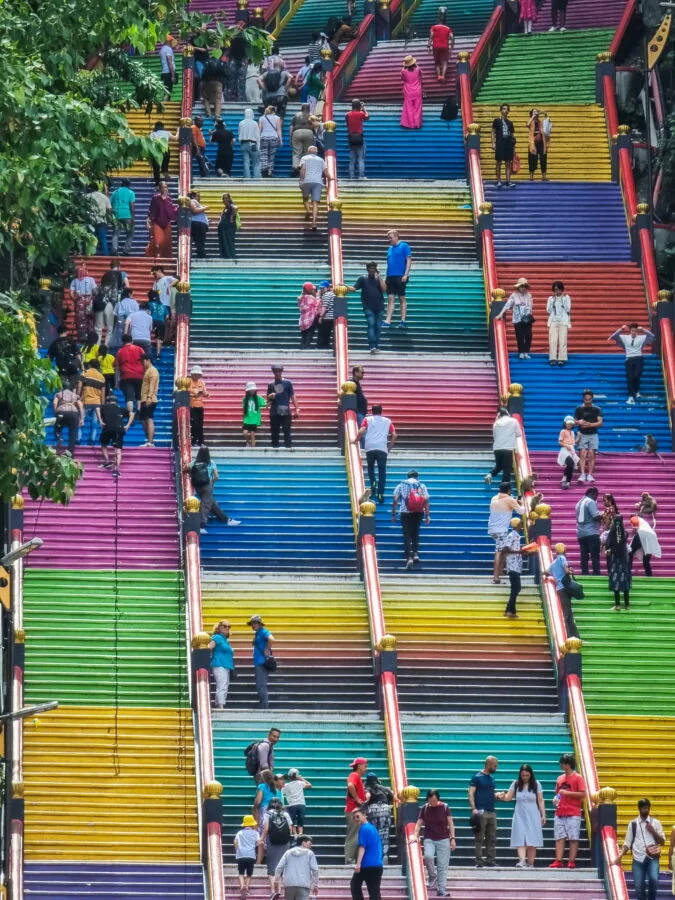colorful stairs batu caves kuala lumpur