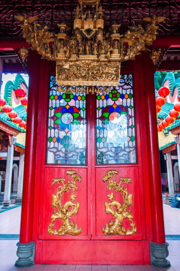 colorful door of Chan She Shu Yuen Clan Ancestral Hall in kuala lumpur