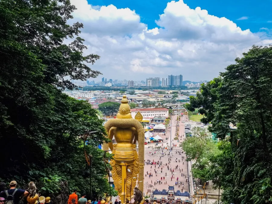 view of kuala lumpur from batu caves