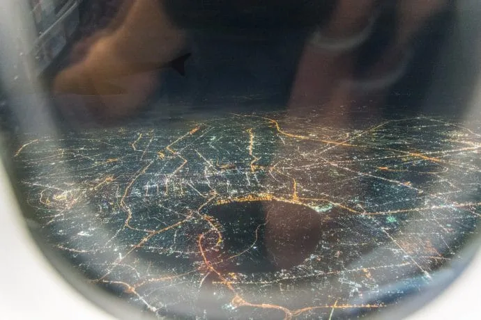 view of bang kachao at night from the sky