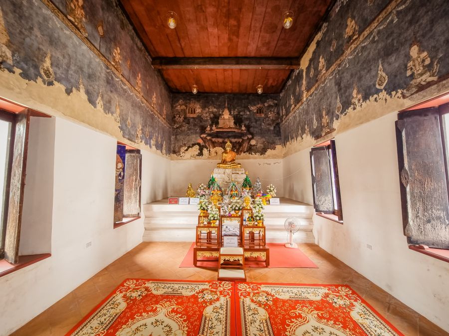 interieur du viharn old wat bang nam phueng nok après rénovation bang kachao