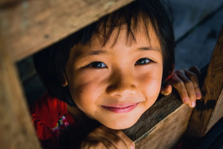 smile little girl north of thailand