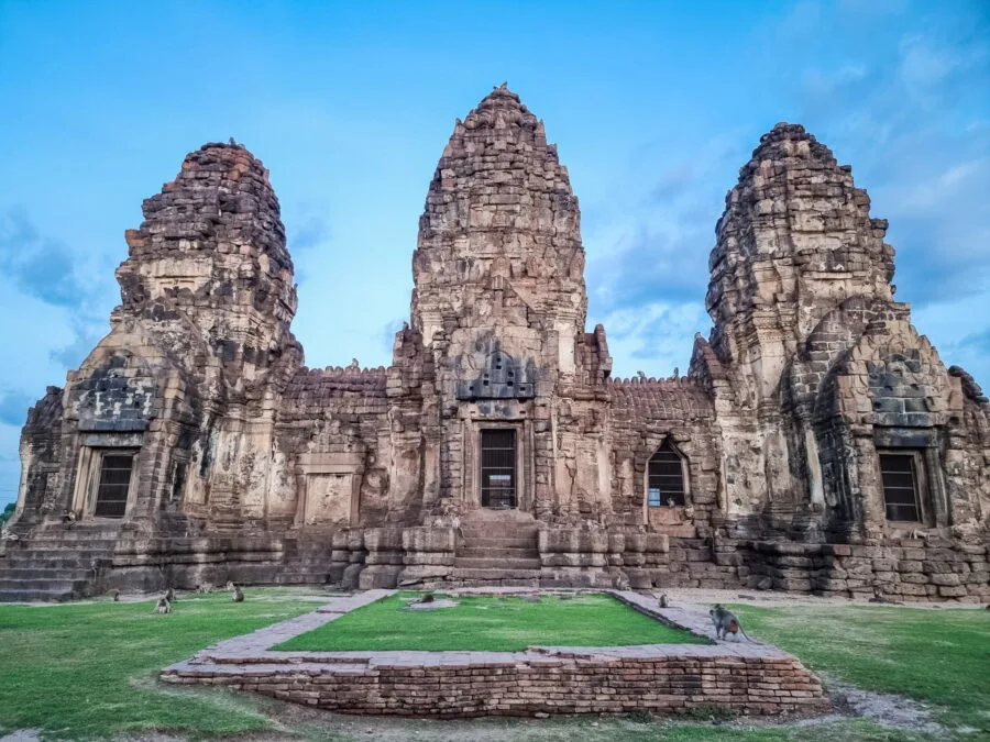 phra prang sam yot from lopburi thailand