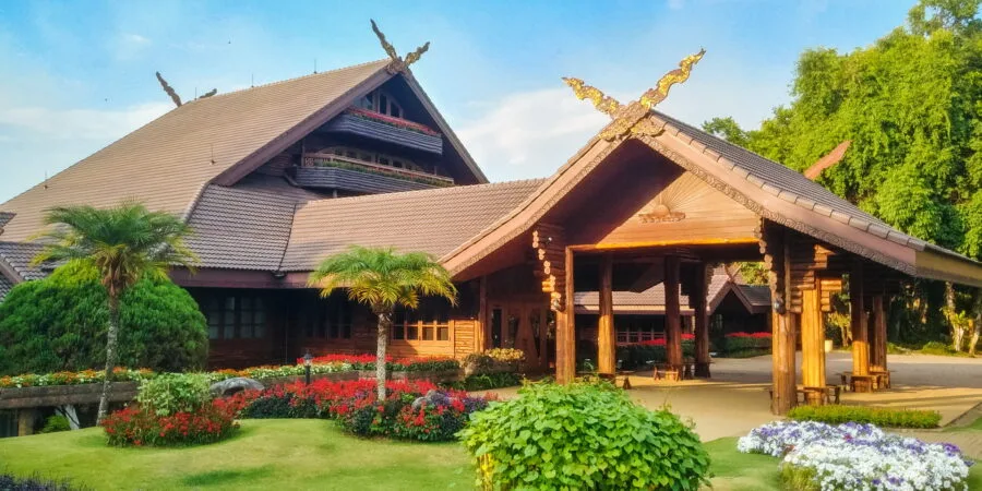 exterior facade doi tung royal villa chiang rai