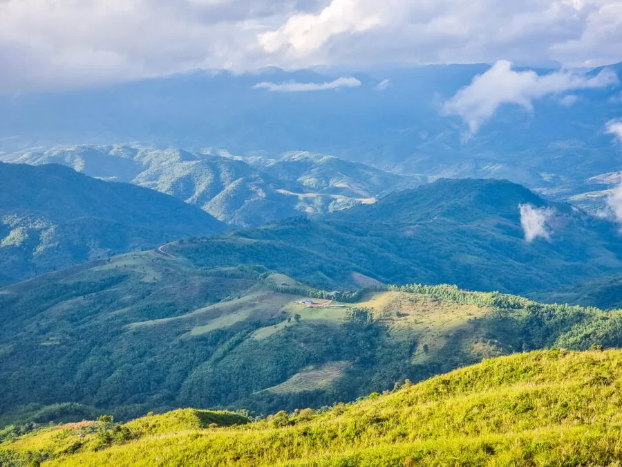 Burmese mountains from Thai military outpost Doi Chang Moob