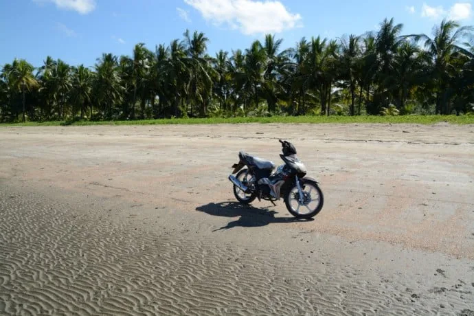 motorbike between Chaung Tha and Ngwe Saung